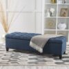 Glouster - Contemporary Storage Ottoman With Button Tufted Design - Navy Blue - Image 2