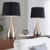 Pebble - Contemporary Table Lamp (Set of 2) - Nickel / Black - Image 5