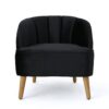 Accent Chair, Club Armchair, Modern Reading Chair - Black - Image 6