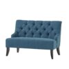 Nicole - French Style Upholstered Loveseat With Tufted Backrest - Navy Blue - Image 4