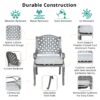 Indoor Outdoor Aluminum Dining Chair With Cushion - Golden Gauze - Image 5