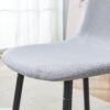 Comfortable, Linen Cotton Dining Chair Set Six Pieces - Light Gray - Image 7