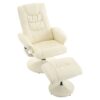 Recliner Chair With Ottoman 360° Swivel Massage Lounge Chair With 5 Point Vibration & Heated Seat 140° Adjustable Recliner - Beige - Image 13