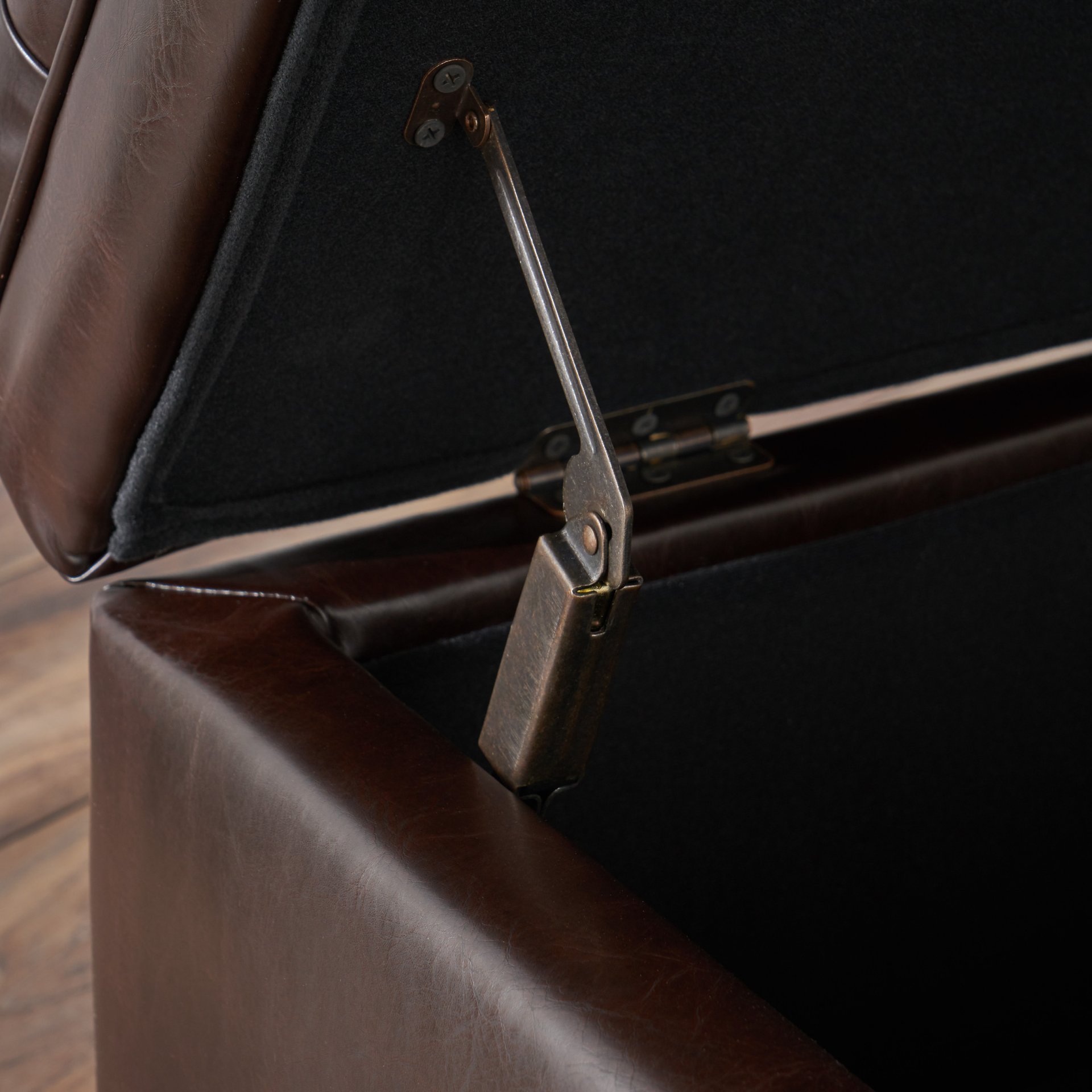 Cancia - Wide Tufted Rectangle Storage Ottoman - Brown - Image 6