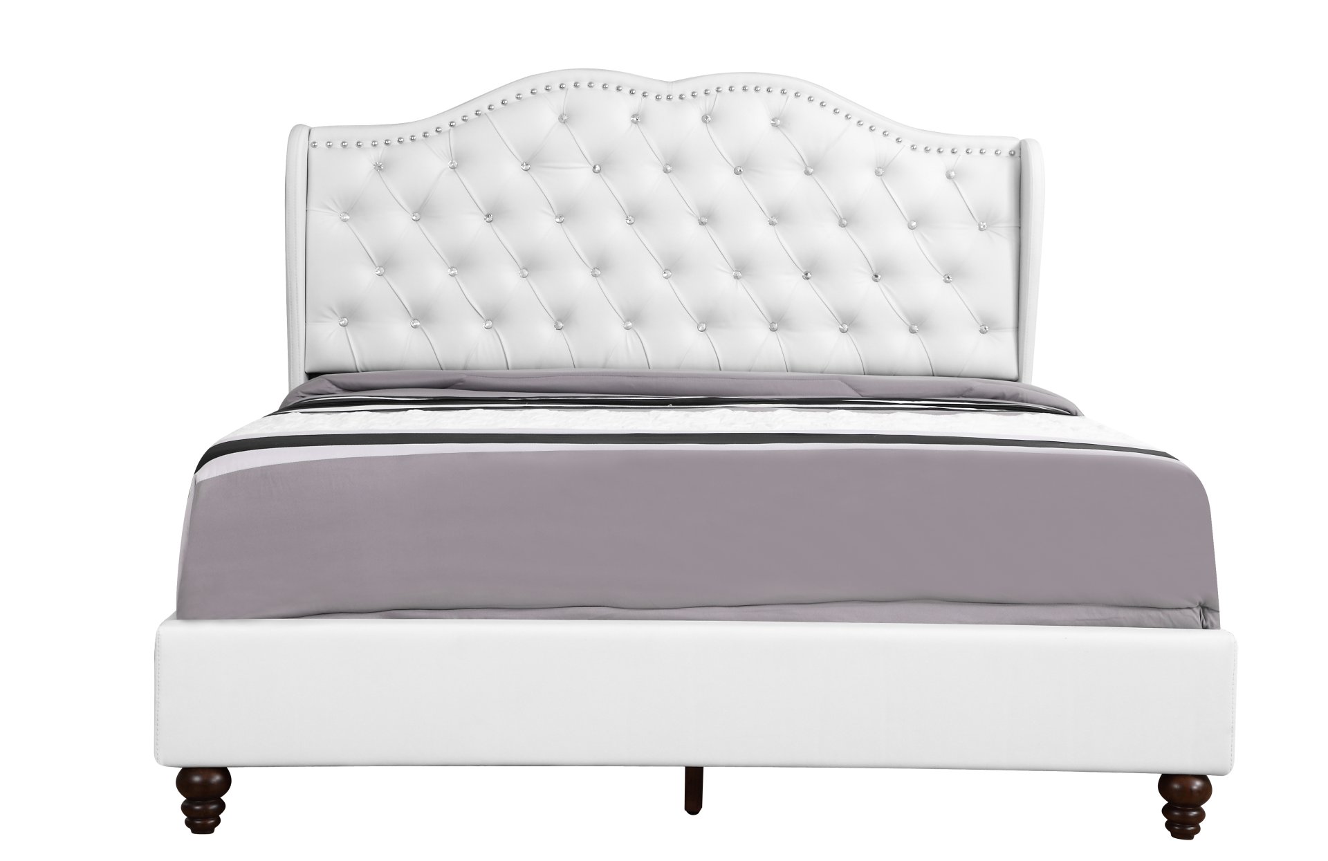 Full Transitional Upholstered Bed - White - Image 4