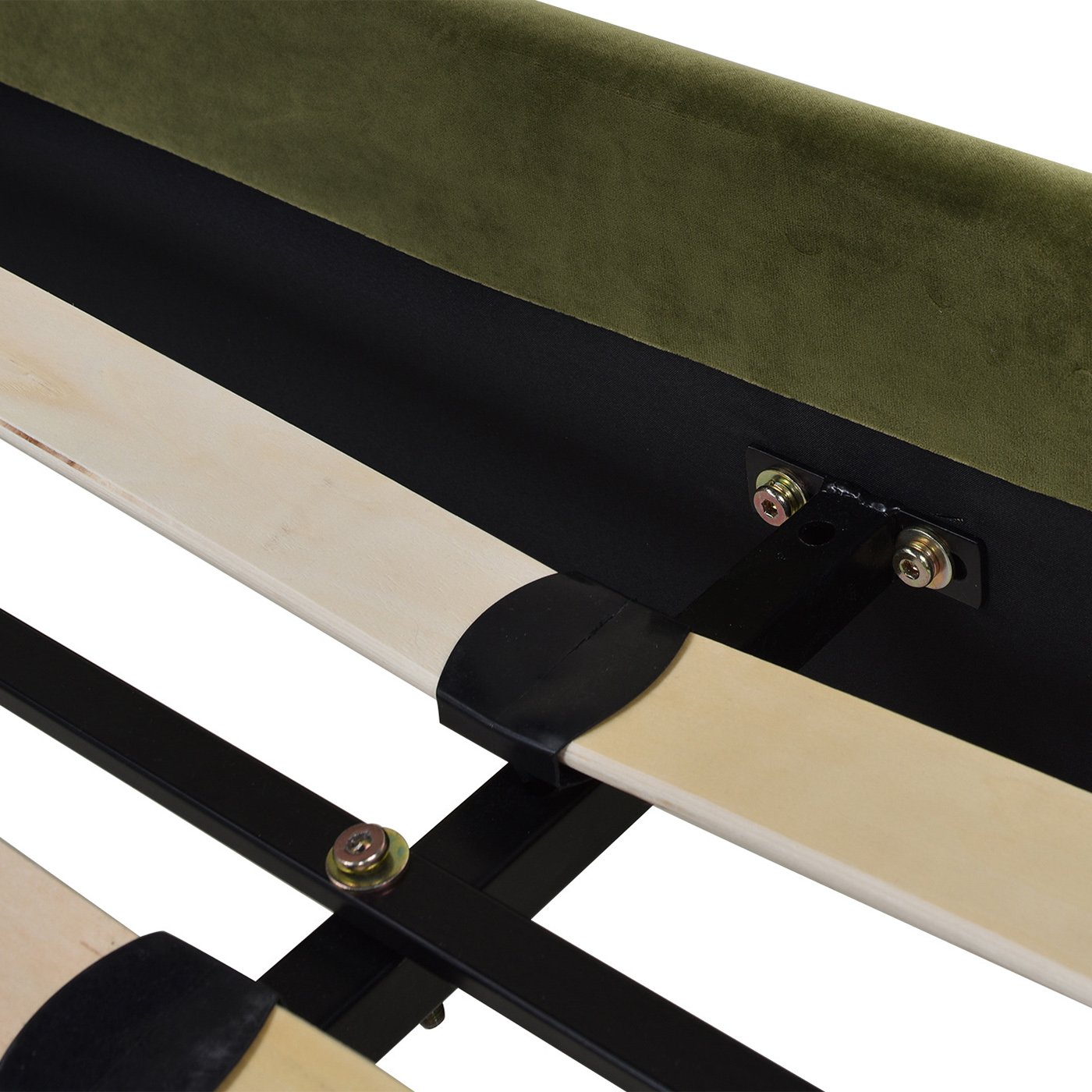Aspen - Queen Vertical Tufted Modern Headboard Platform Bed Set - Olive Green - Image 5