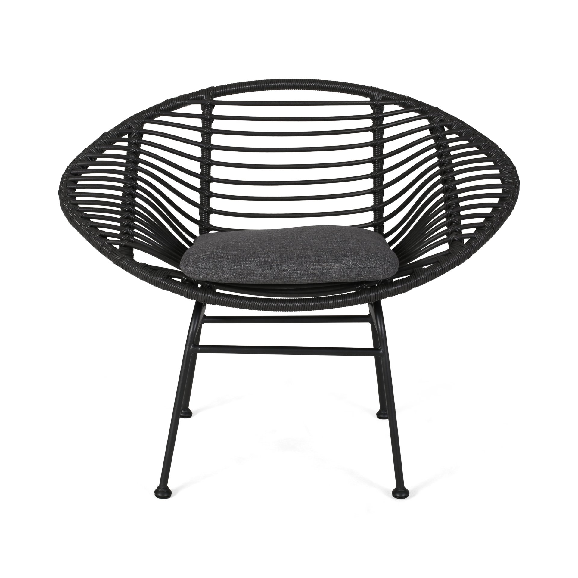 Cordella - Outdoor Woven Wicker Chairs With Cushions, (Set of 2) - Gray - Image 7