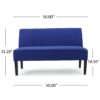 Contemporary Loveseat With Upholstered Fabric And Birch Wood Legs - Navy Blue - Image 3