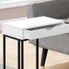 Accent Table, C - Shaped Contemporary And Modern - White - Image 3