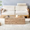 Modern Coffee Table With Light Wood Texture Pattern Stylish And Durable Design - Wood - Image 5