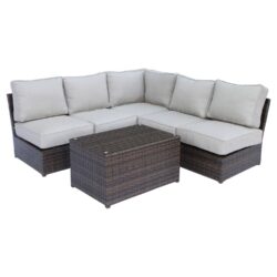 Handcrafted 4 Person Outdoor Seating Group With Plush Cushions - Espresso