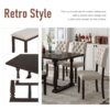 6 Piece Dining Table And Chair Set With Special-Shaped Legs And Foam-Covered Seat Backs&Cushions For Dining Room - Espresso - Image 5