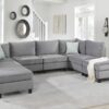 Simona - Velvet 8 Piece Modular Sectional Sofa - Gray - Image 4