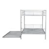 Full Over Full Metal Bunk Bed With Trundle - Silver - Image 10
