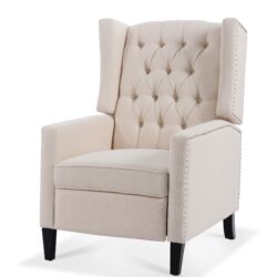 Manual Wing Chair Recliner - Beige