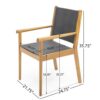 Cordoba - Dining Chair Set With Acacia Wood Frame And Textilen Upholstery (Set of 2) - Teak - Image 3