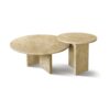 Elegant Marble Coffee Table Set Natural Stone - Gold Yellow Beige, Small Living Room Table Duo - Beige / Gold / Beige / Yellow - Image 4