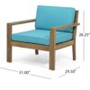 Antoine - Outdoor Club Chairs With Cushions (Set of 2) - Brown / Teal - Image 3