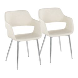 Margarite - Contemporary Dining / Chair (Set of 2) - Chrome / Cream