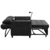 Contemporary Loveseat Sofa Bed Sleeper With Reversible Backrest Side Pockets USB Ports Phone Holder Chenille - Black - Image 20