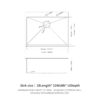 28 X 22" Drop In Kitchen Sink With 16 Gauge Stainless Steel And Deep Single Bowl - Gunmetal Black - Image 3