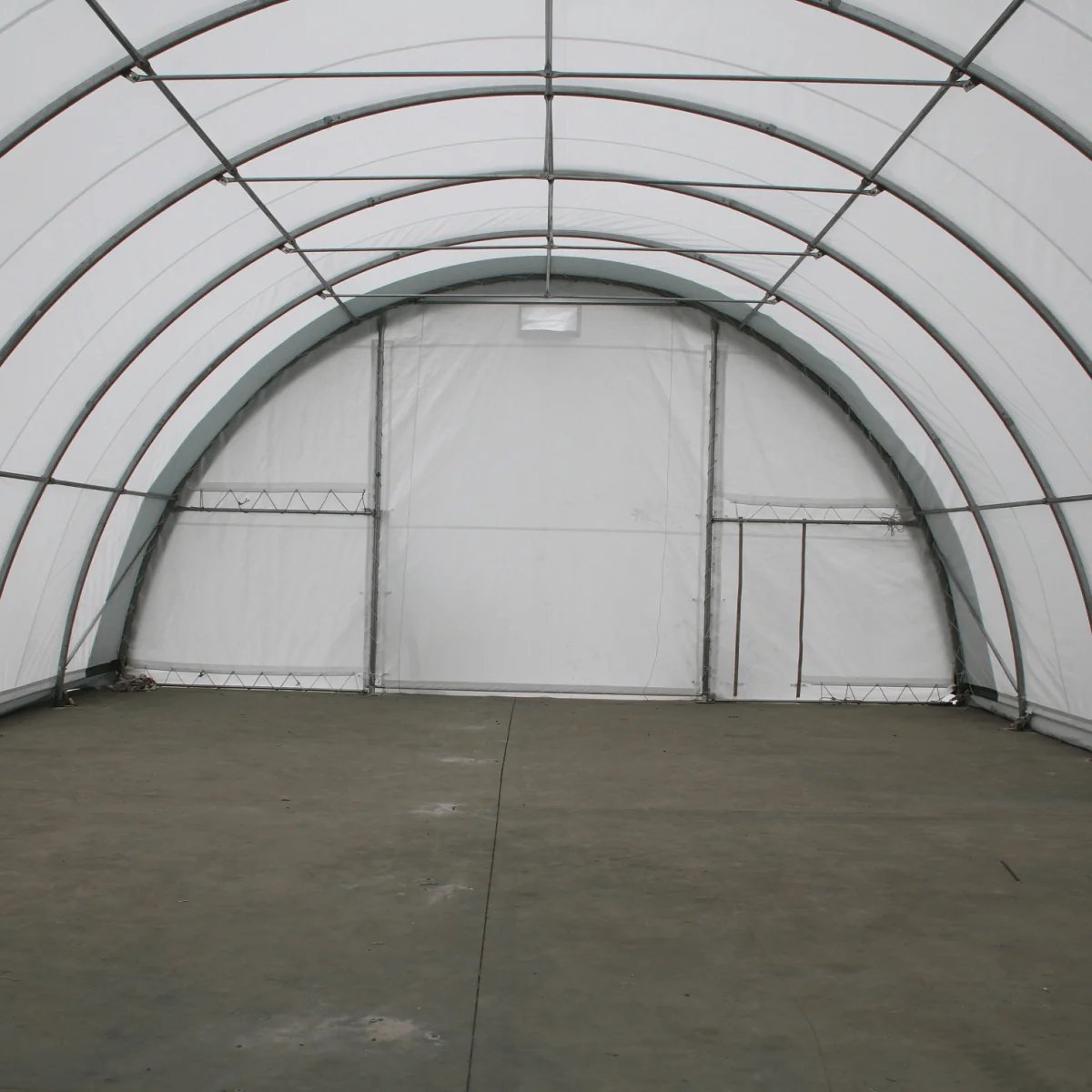 Single Truss Arch Storage Shelter PE - White / Green - Image 5