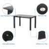 Modern 7 Piece Dining Table Set With Glass Top And Chairs - Black - Image 6