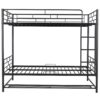 Full Over Full Bunk Bed With Shelf And Guardrails - Black - Image 17