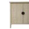 4 Door Sideboard, Carved Sideboard Buffet Cabinet With Storage, Modern Coffee Bar Cabinet With Adjustable Shelf For Living Room, Dining Room, Kitchen - Natural - Image 16