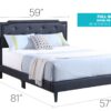 Deb - Full Bed Button Tufted - Black - Image 8