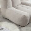 Modern Indoor Fluffy Bean Bag Chair With Memory Foam And Ottoman Super Soft Velvet - Light Gray - Image 6