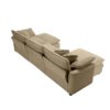 Oversized Modular Cushion Sofa Set With Portable Ottoman L Shaped Corner Low Back Deep Seating In Corduroy - Tan - Image 15