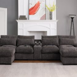 Nyeisha - Piece Upholstered Sofa & Chaise - Coffee