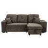 Reversible Sleeper Sectional Sofa Bed With Side Shelf And 2 Stools, Pull-Out L-Shaped Sofa Bed, Corner Sofa-Bed With Storage Chaise Left / Right Hande For Living Room - Knox Charcoal - Image 9