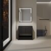 Modern Freestanding Bathroom Vanity With 2 Doors (Excluding Sink) - Black Oak - Image 2