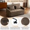 Loveseat Sofa Pull Out Sofa Bed Sleeper Sofa With A Reversible Backrest Cushion, Side Pockets, 2 USB Ports And A Phone Holder For Living Room - Brown - Image 6