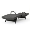 Salem - Contemporary Wicker Chaise Lounge With Armrests - Gray - Image 8