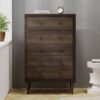 Nystrom - Mid Century Modern 5 Drawer Dresse - Walnut - Image 4