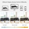 Sectional With Bluetooth Speakers L Shaped Couch With Console USB Charger, Cup Holders Storage Ottoman Deep And Wide Seat Cloud Sofa - Dark Gray - Image 22
