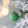 Christmas Ball Ornaments, Glass Decorative Hanging Ball Christmas Tree Ornaments For Holiday Party Decorations (Set of 6) - Green - Image 2