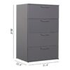 Bliss - Glossy 4 Drawer Jumbo Chest With Extra Deep Storage - Dark Gray - Image 3