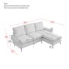 Modern Sectional Technical Leather L-Shaped Sofa Couch With Reversible Chaise Lounge - Beige - Image 2