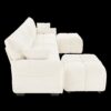 Exquisite 4 Seater Sofa Set With 2 Ottomans Frame, High Resilience Cushions - Premium White - Image 18