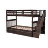 Stairway Twin Over Twin Bunk Bed With Three Drawers For Bedroom - Espresso - Image 2