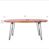 Oval Natural Reclaimed Wood Foldable Cocktail Table For Your Living Room - Natural - Image 6