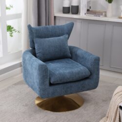 Classic Mid-Century 360-Degree Swivel Accent Chair - Blue