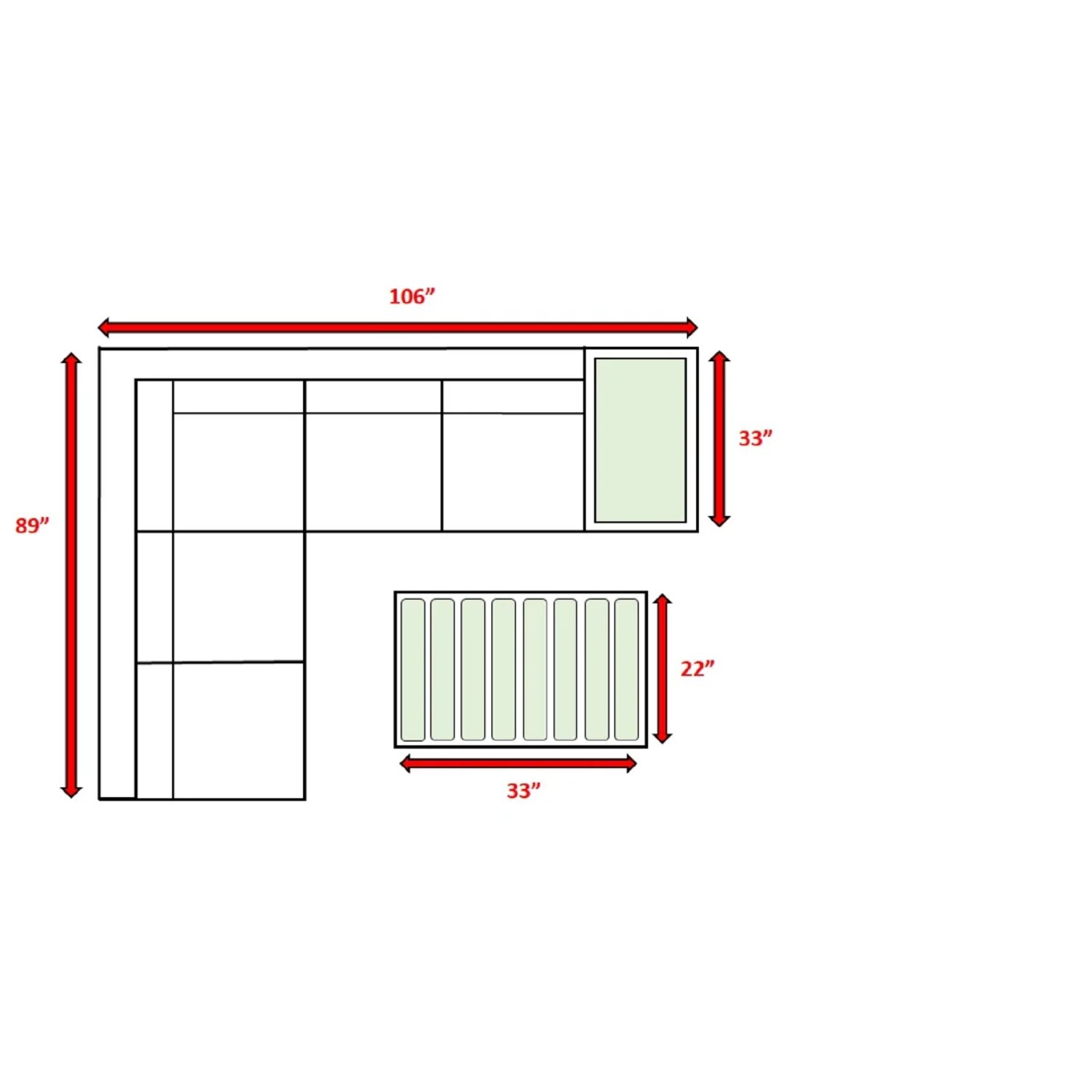 4 Person Patio Sectional Set With Cushions - Brown - Image 4