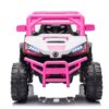 12V7A*1 30W*4 One Button Start, Forward And Backward, High And Low Speed, Music, Front Light, Power Display, Two Doors Can Open, 2.4G R / C, Seat Belt Four Wheel Absorber Kids Ride On Car - Pink - Image 2