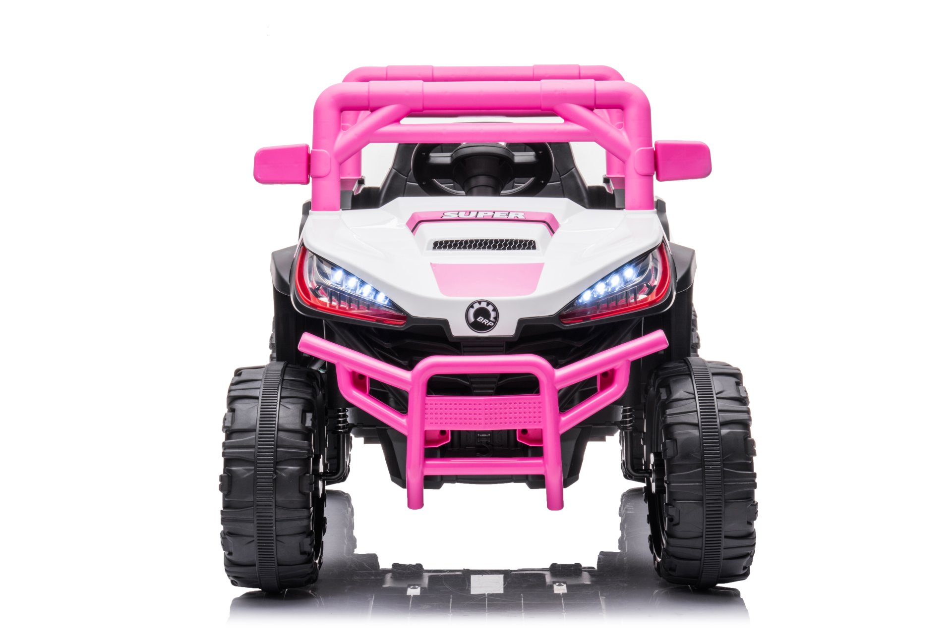 12V7A*1 30W*4 One Button Start, Forward And Backward, High And Low Speed, Music, Front Light, Power Display, Two Doors Can Open, 2.4G R / C, Seat Belt Four Wheel Absorber Kids Ride On Car - Pink - Image 2