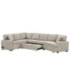 L-Shaped Sofa Sectional Sofa Couch Pull-Out Sofa Bed With Charging Devices And Cup Holders For Living Room - Beige - Image 18